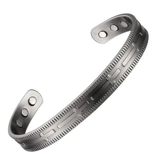 Bio Magnetic Grey Cross Pure Copper Bracelet - Karoo Earth