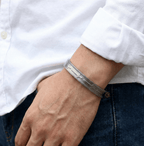 Bio Magnetic Grey Cross Pure Copper Bracelet - Karoo Earth