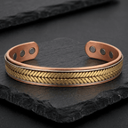 Bio Magnetic Herringbone Two Tone Pure Copper Bracelet - Karoo Earth