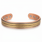 Bio Magnetic Herringbone Two Tone Pure Copper Bracelet - Karoo Earth
