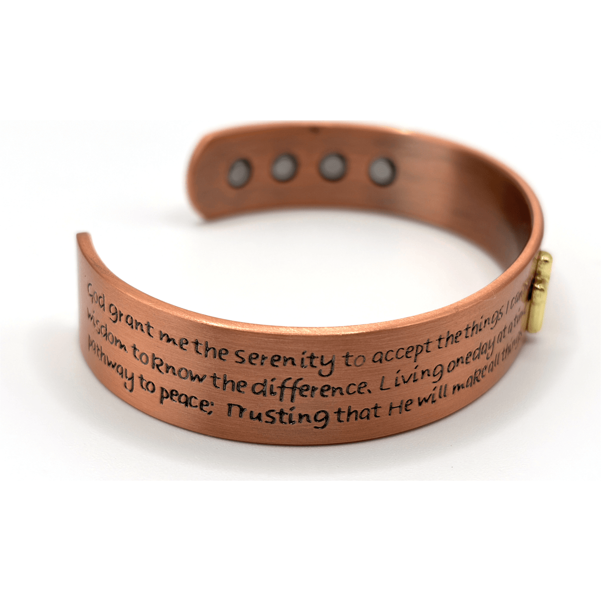 Bio Magnetic Serenity Prayer Engraved Pure Copper Bracelet - Karoo Earth