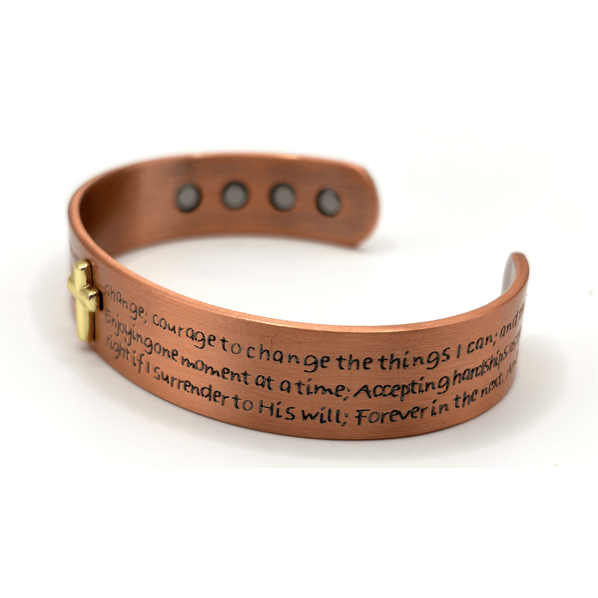 Bio Magnetic Serenity Prayer Engraved Pure Copper Bracelet - Karoo Earth