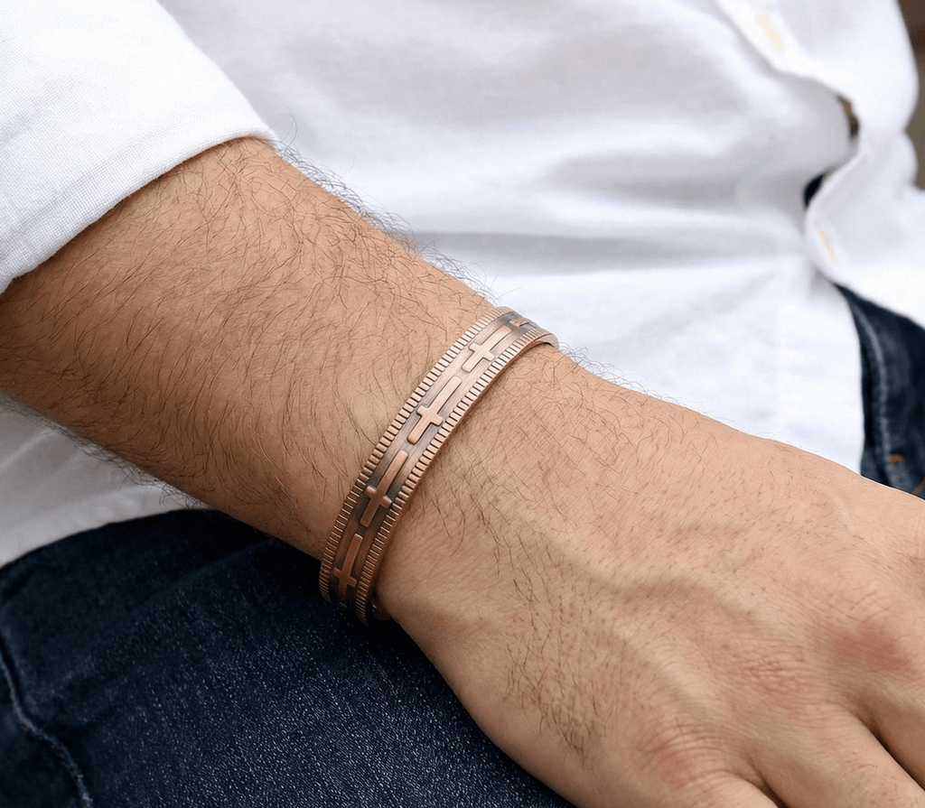 Bio Magnetic Therapy Cross Copper Bracelet - Karoo Earth