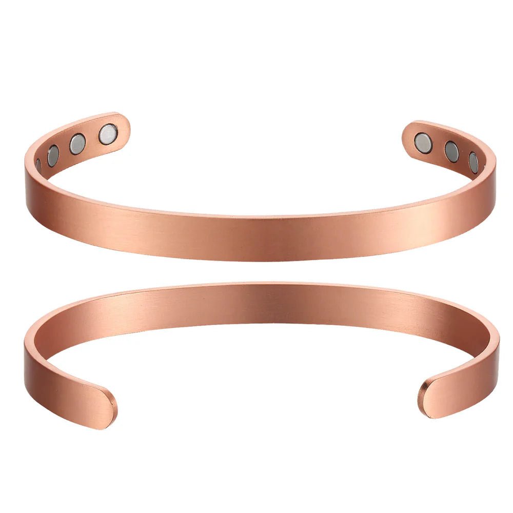Bio Magnetic Thin Brushed Pure Copper Bracelet - Karoo Earth