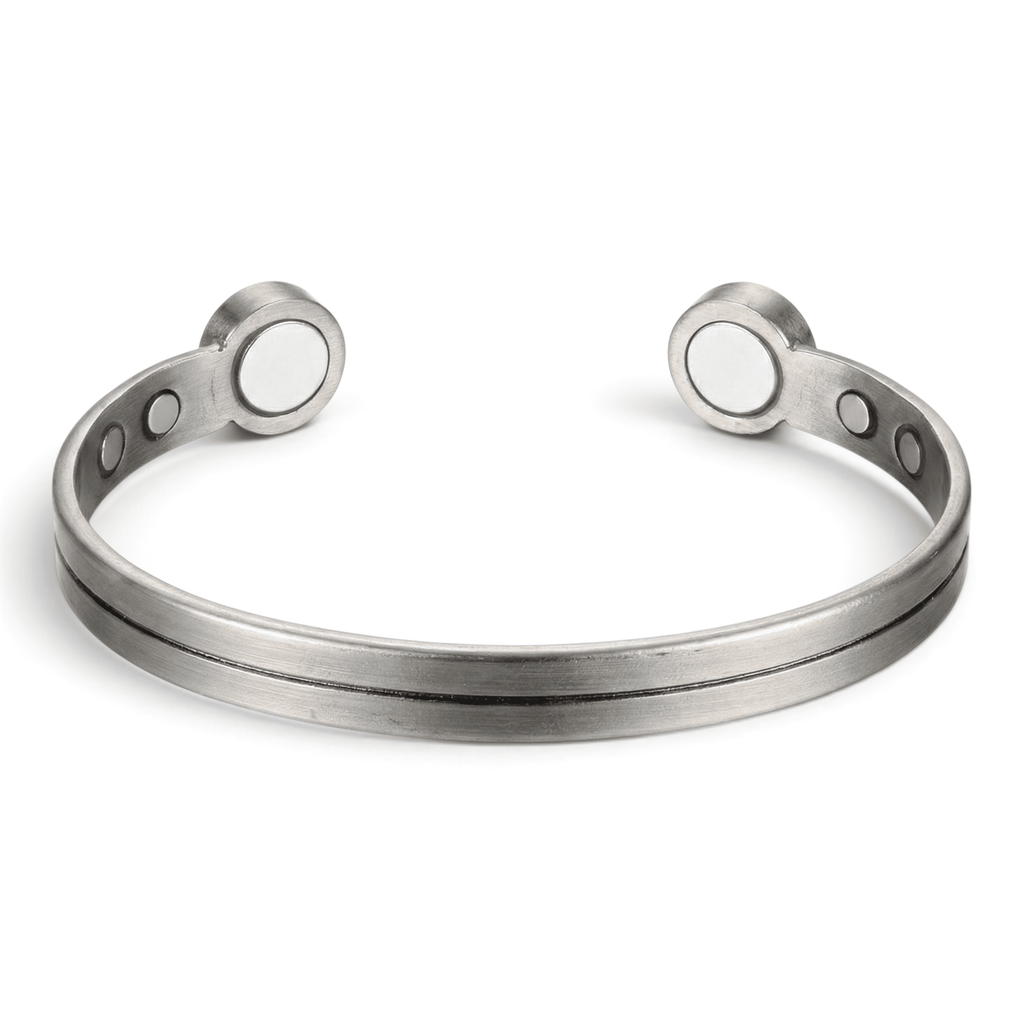 Bio Magnetic Thin Line Silver Electroplated Copper Bracelet - Karoo Earth