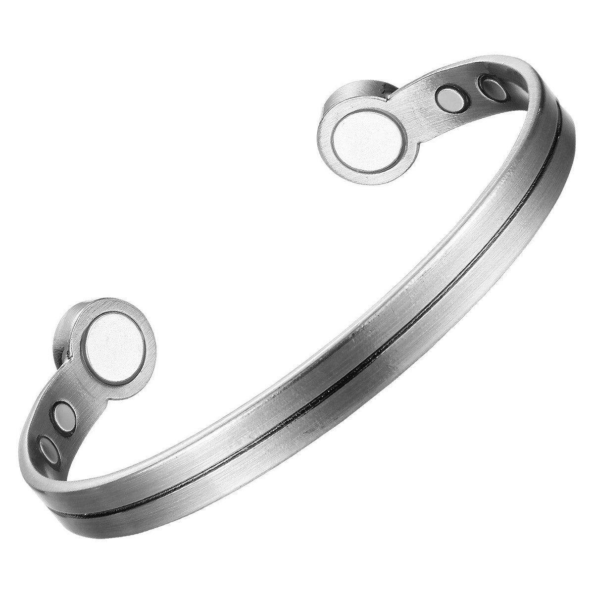 Bio Magnetic Thin Line Silver Electroplated Copper Bracelet - Karoo Earth