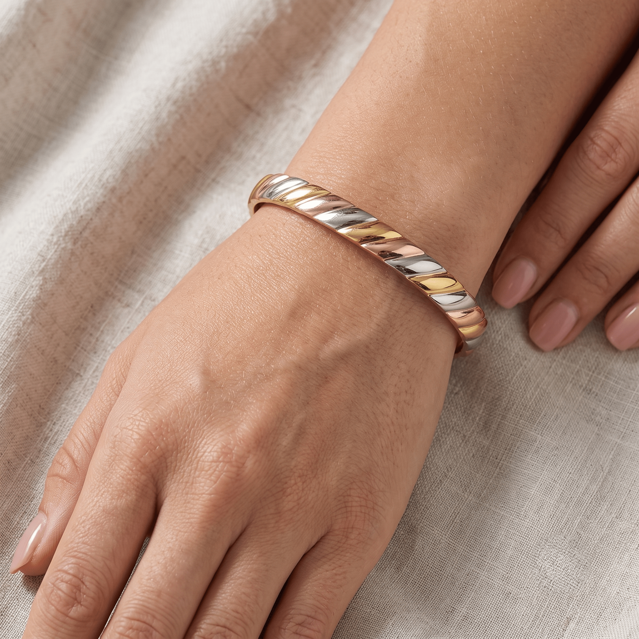 Bio Magnetic Tri-tone Pure Copper Bracelet - Karoo Earth
