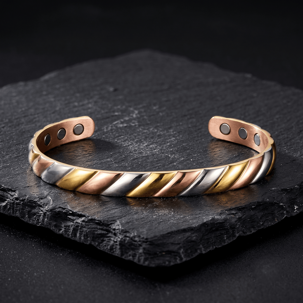 Bio Magnetic Tri-tone Pure Copper Bracelet - Karoo Earth