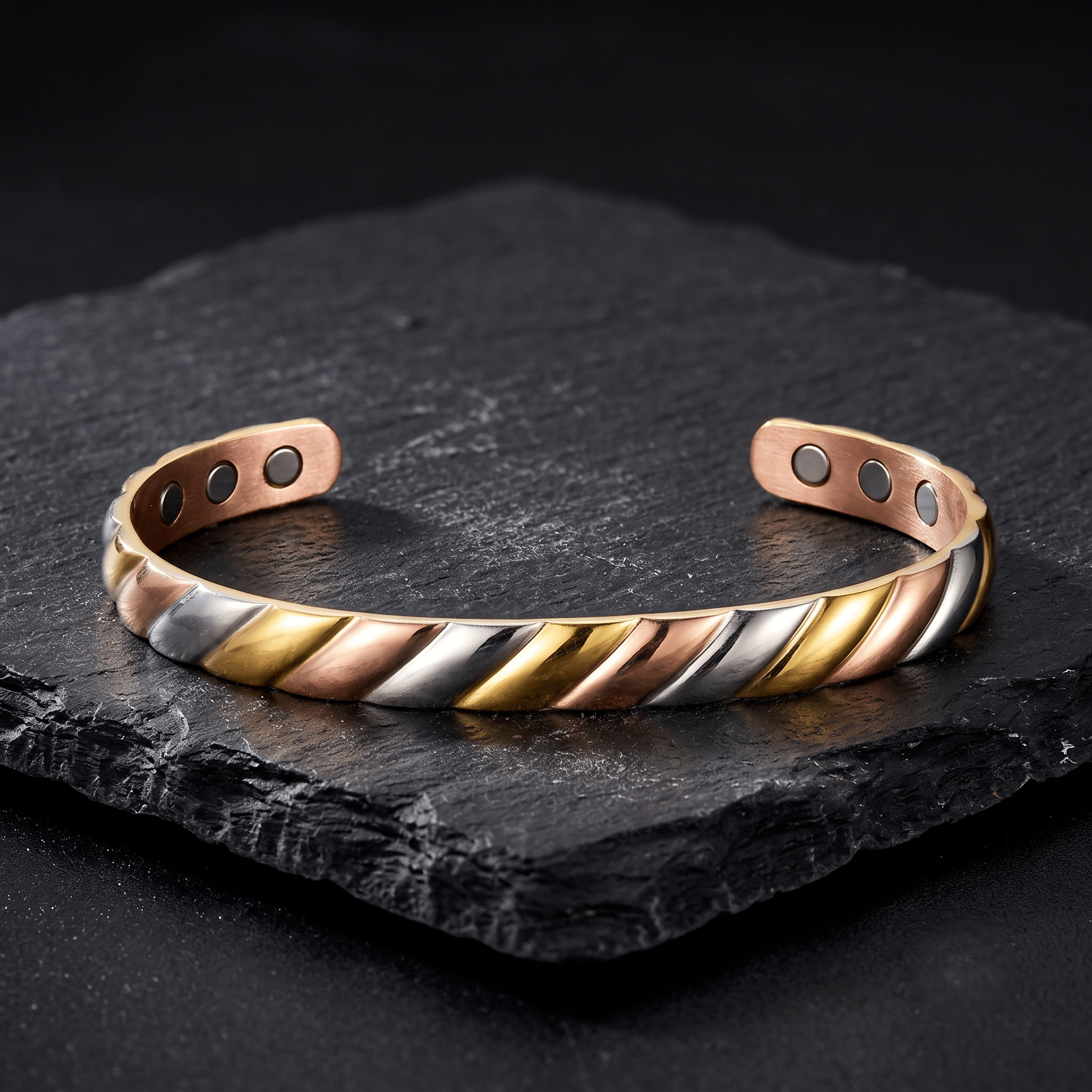 Bio Magnetic Tri-tone Pure Copper Bracelet - Karoo Earth