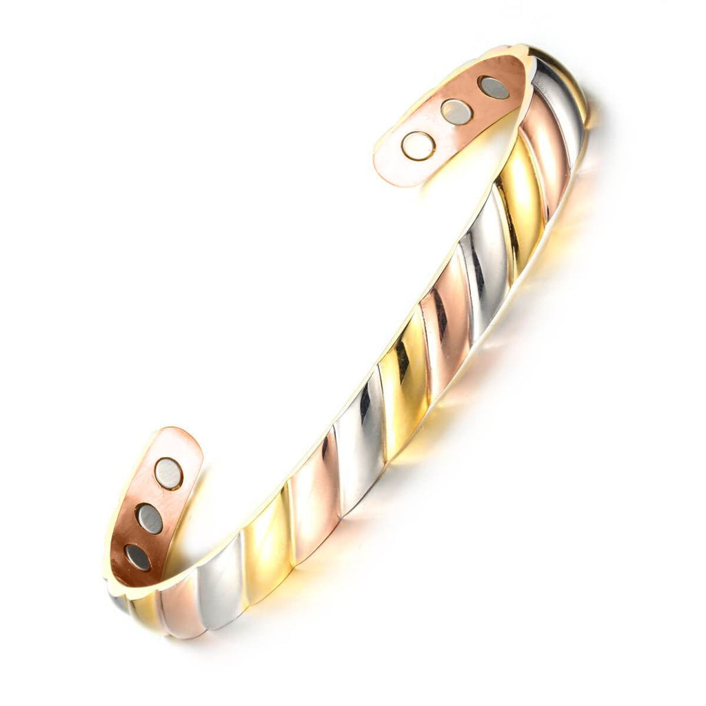 Bio Magnetic Tri-tone Pure Copper Bracelet - Karoo Earth