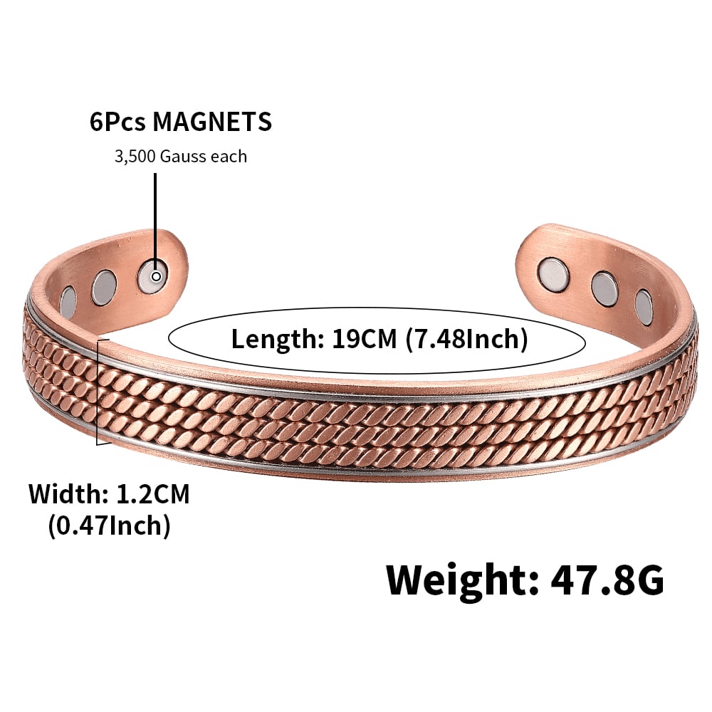 Bio Magnetic Two Tone Pure Copper Bracelet - Karoo Earth