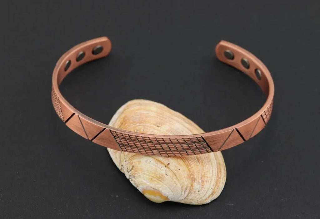 Bio Magnetic Zig - Zag Design Pure Copper Bracelet - Karoo Earth