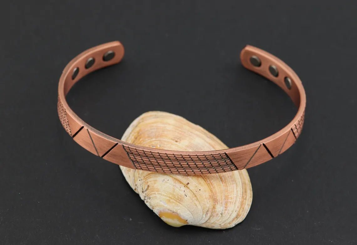 Bio Magnetic Zig - Zag Design Pure Copper Bracelet - Karoo Earth