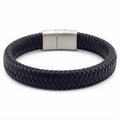 Black Braided Leather Bracelet - Karoo Earth