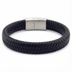 Black Braided Leather Bracelet - Karoo Earth