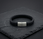 Black Braided Leather Bracelet - Karoo Earth