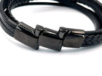 Black Braided Multi Layer Leather Bracelet - Karoo Earth