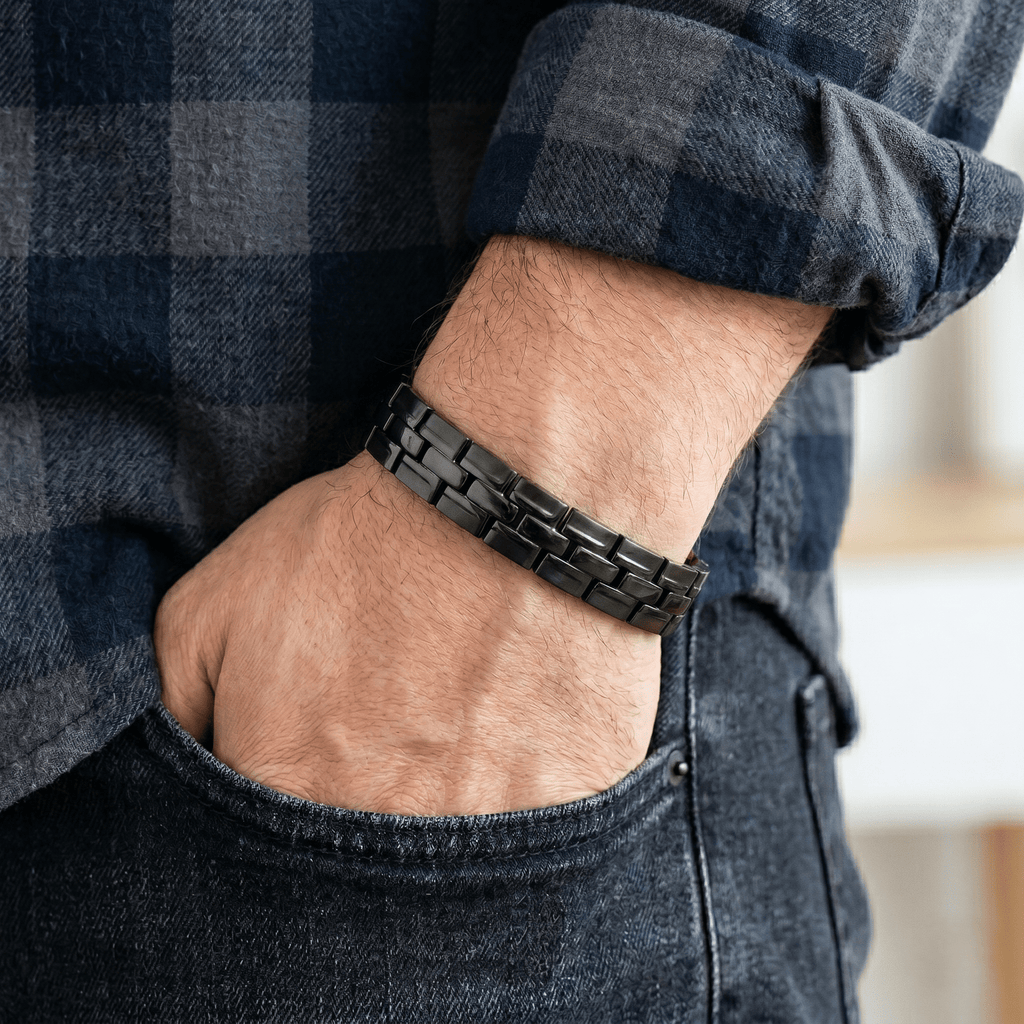Black Electroplated Double Track Pure Copper Link Bracelet - Karoo Earth