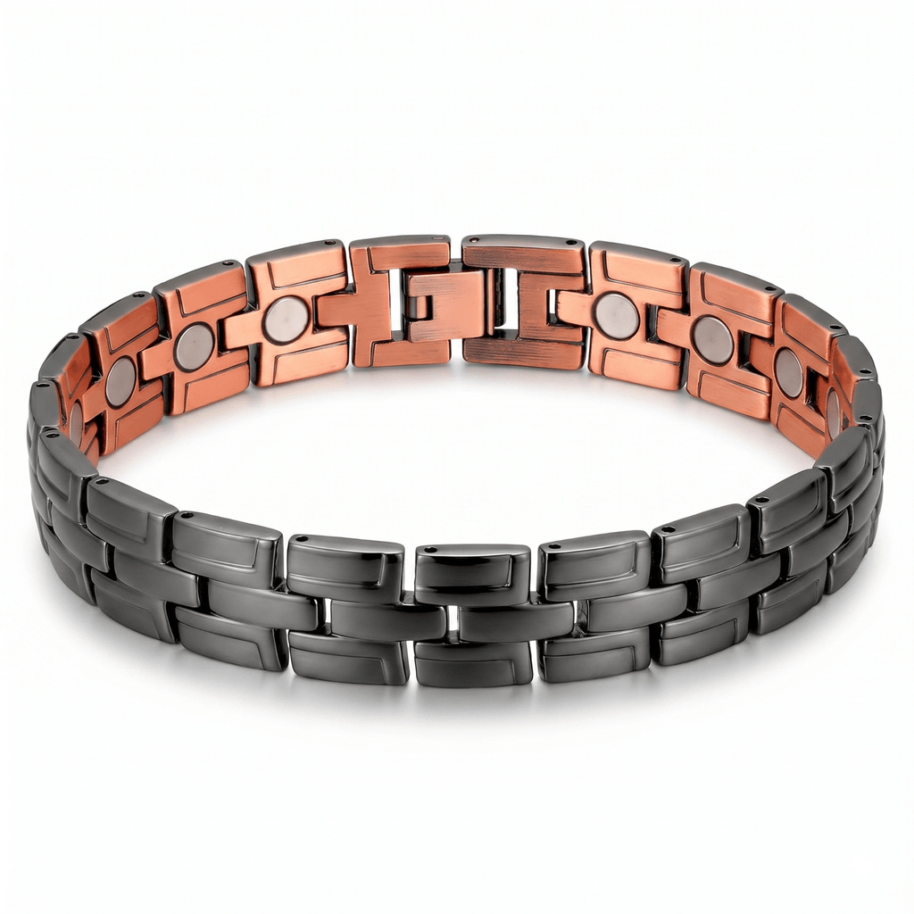Black Electroplated Double Track Pure Copper Link Bracelet - Karoo Earth