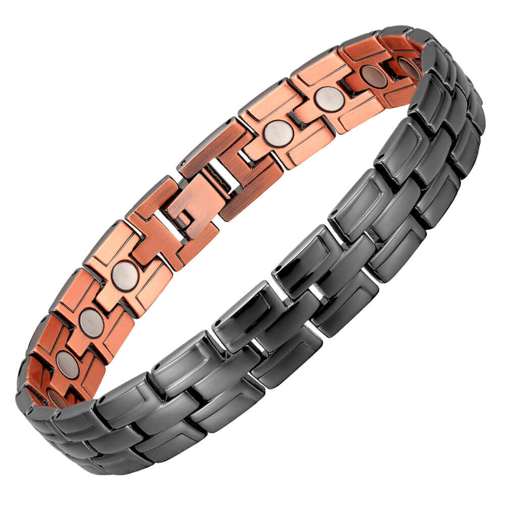 Black Electroplated Double Track Pure Copper Link Bracelet - Karoo Earth