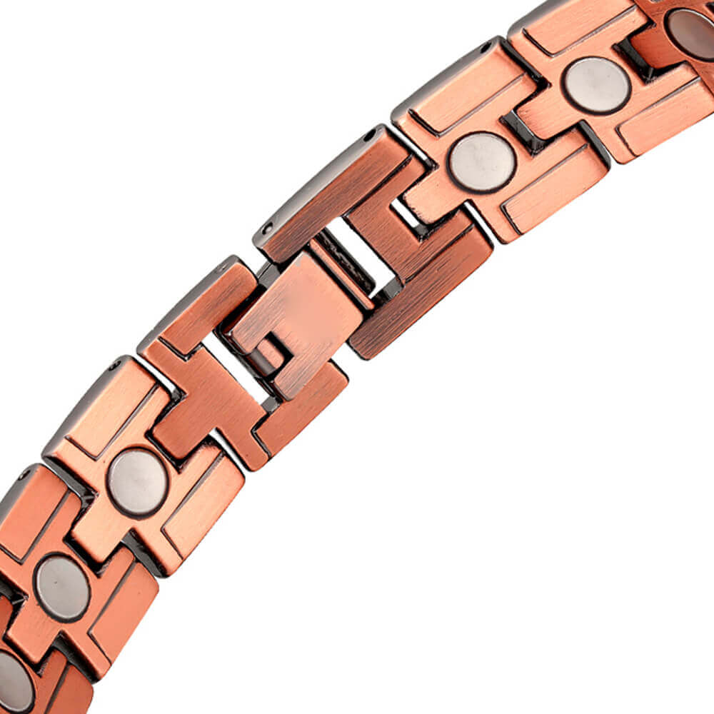 Black Electroplated Double Track Pure Copper Link Bracelet - Karoo Earth