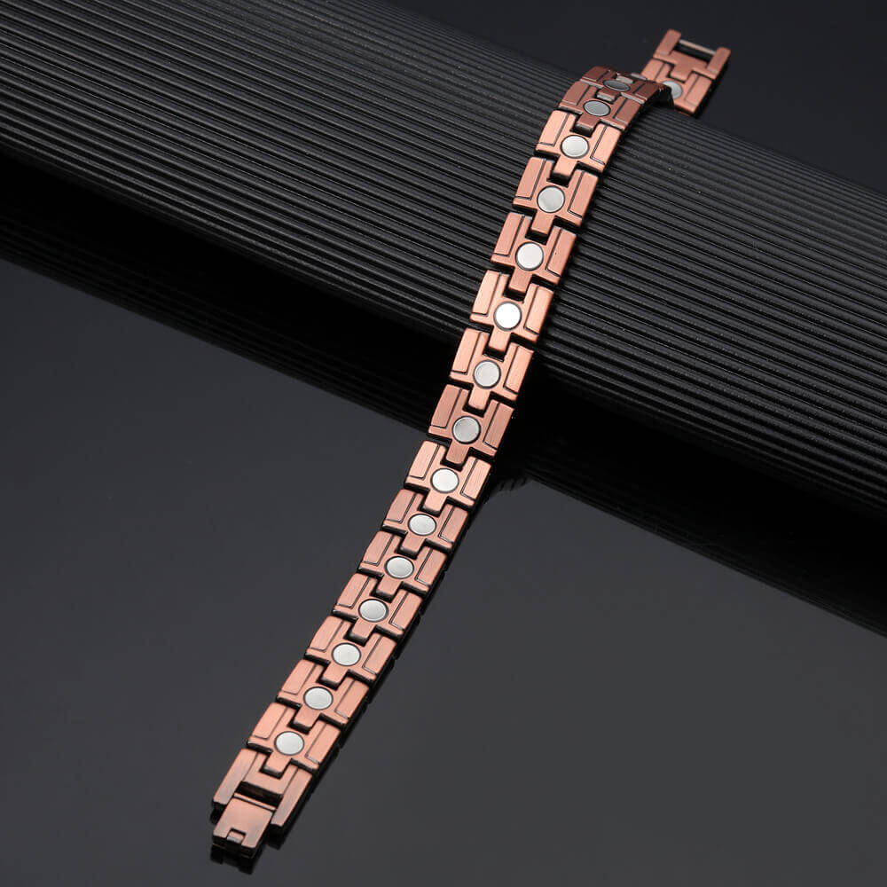 Black Electroplated Double Track Pure Copper Link Bracelet - Karoo Earth