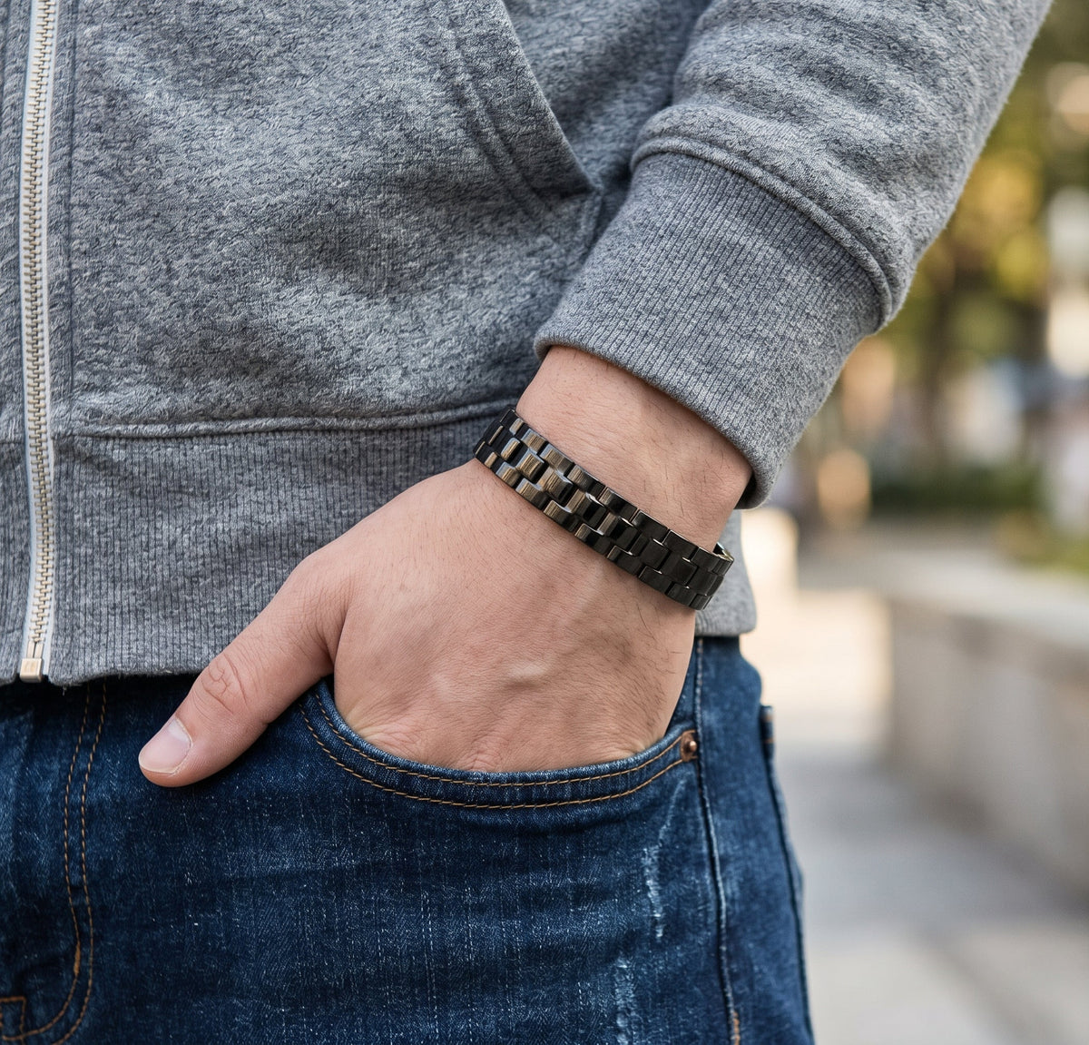 Black Electroplated Ultra Strength Pure Copper Link Bracelet - Karoo Earth