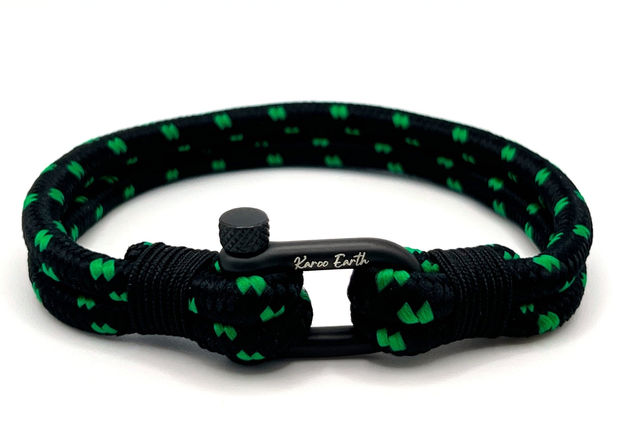 Black & Green Rope Shackle Bracelet - Karoo Earth