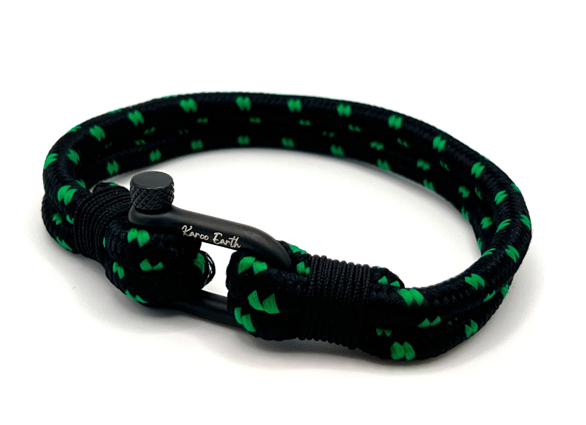 Black & Green Rope Shackle Bracelet - Karoo Earth
