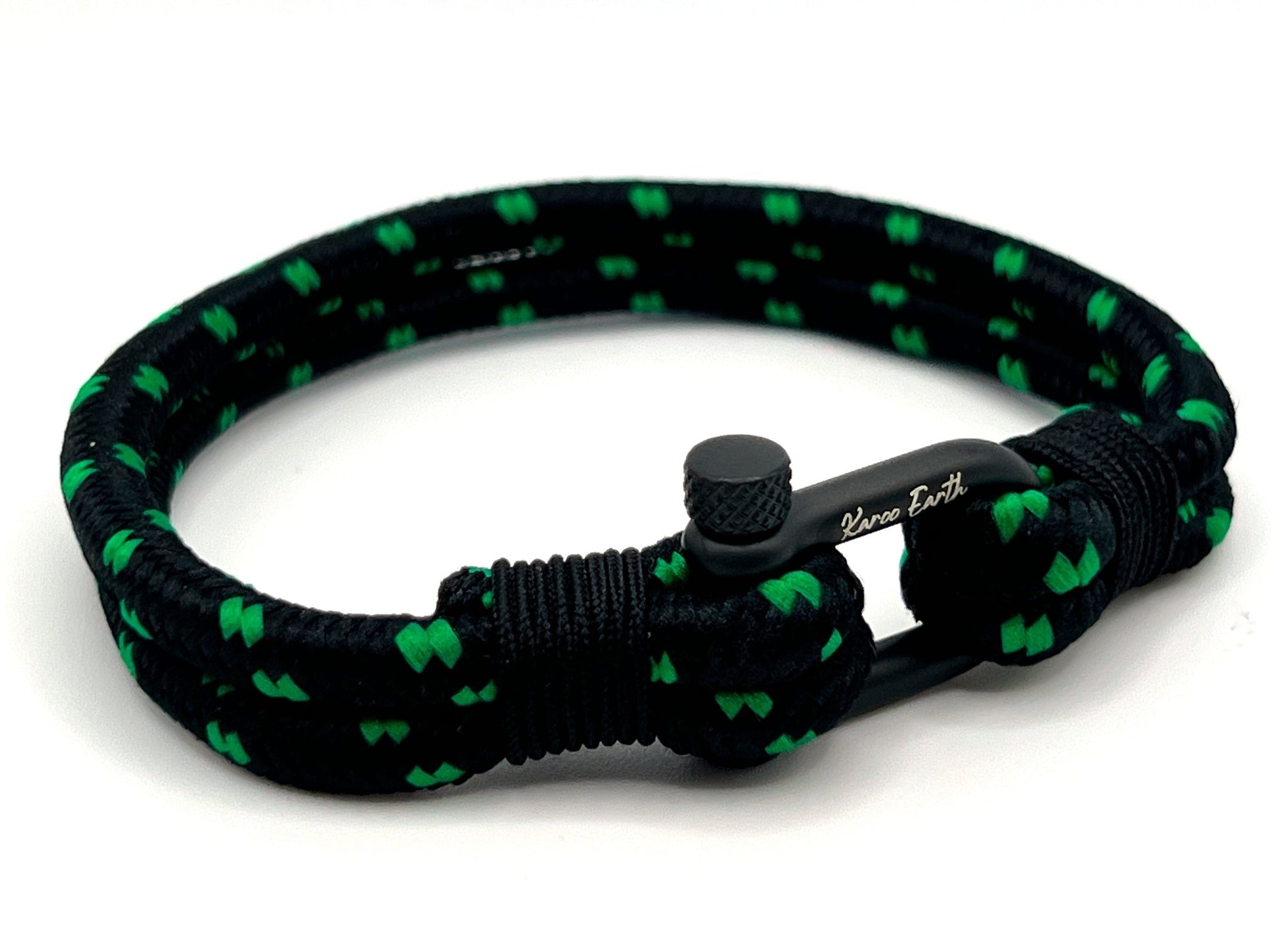 Black & Green Rope Shackle Bracelet - Karoo Earth