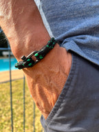 Black & Green Shackle Bracelet - Karoo Earth