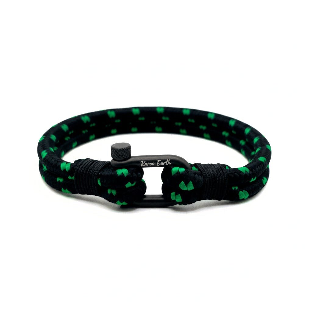 Black & Green Shackle Bracelet - Karoo Earth