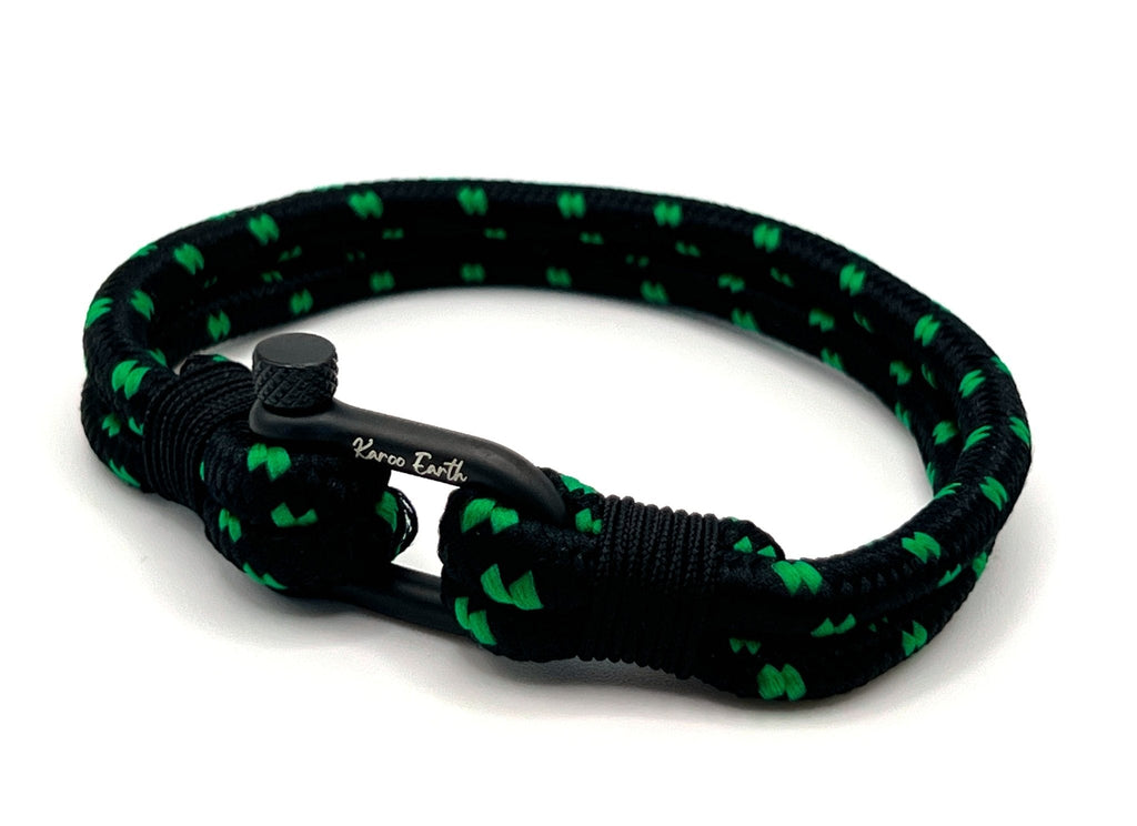 Black & Green Shackle Bracelet - Karoo Earth