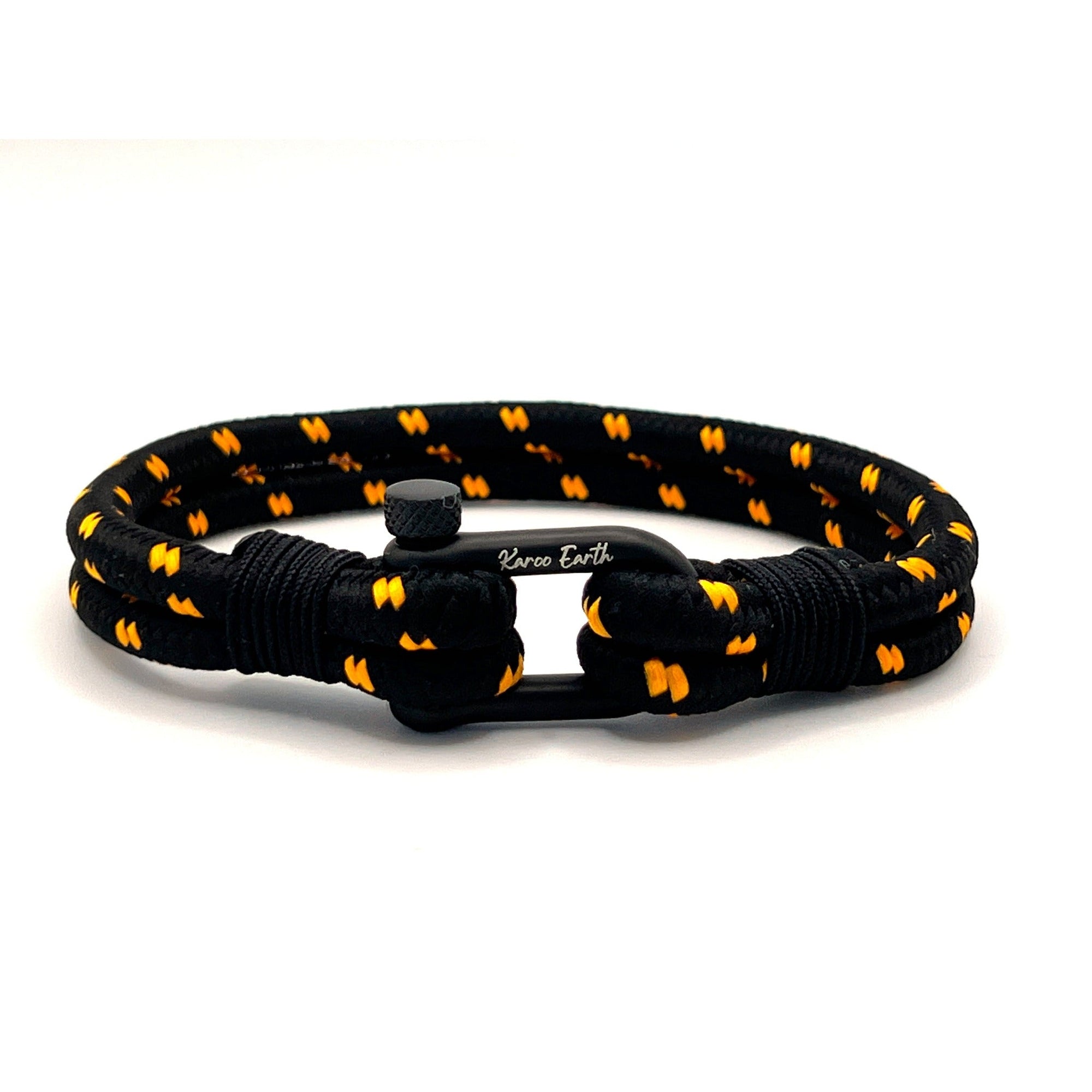 Black & Orange Rope Shackle Bracelet - Karoo Earth