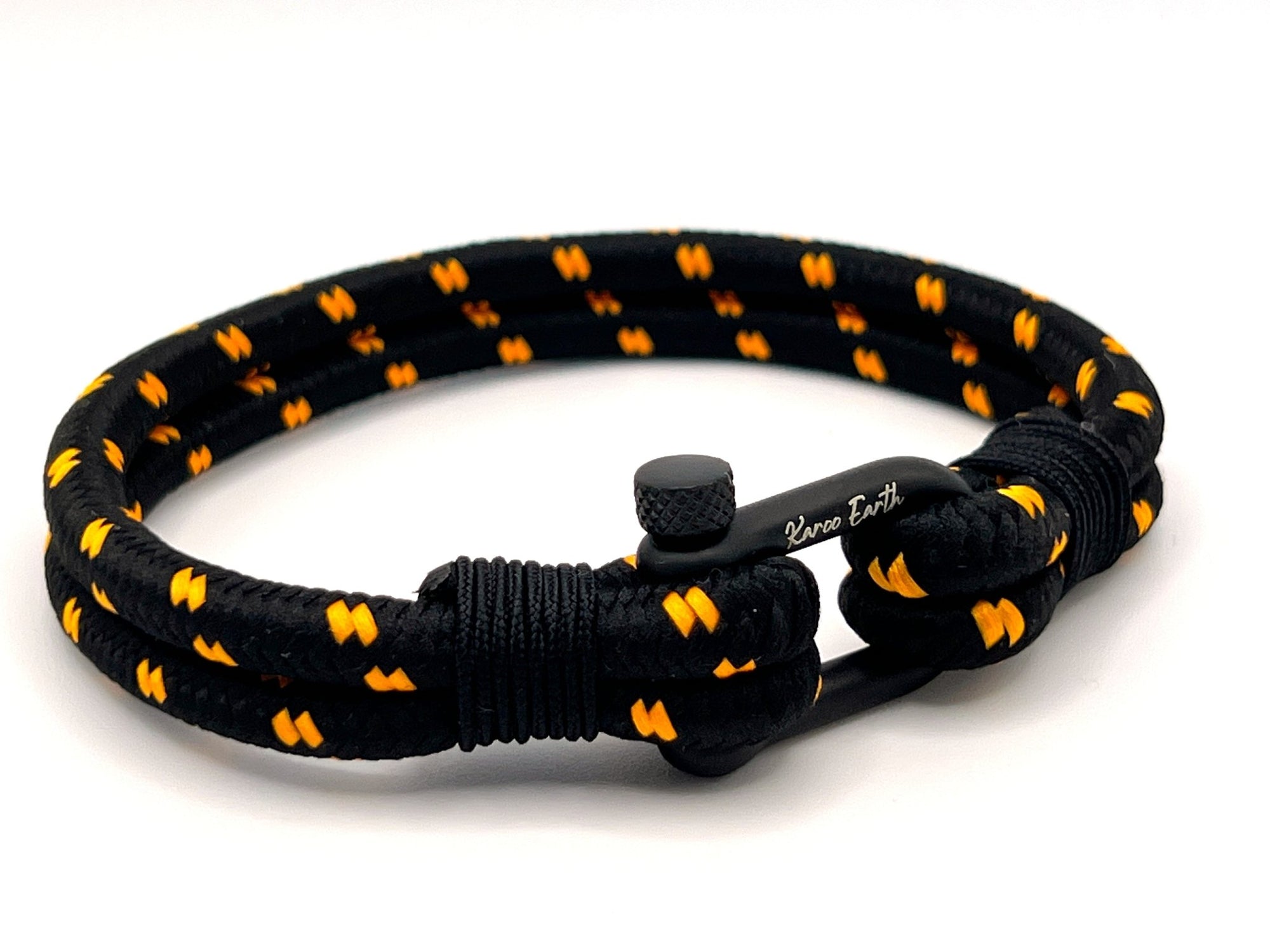 Black & Orange Rope Shackle Bracelet - Karoo Earth
