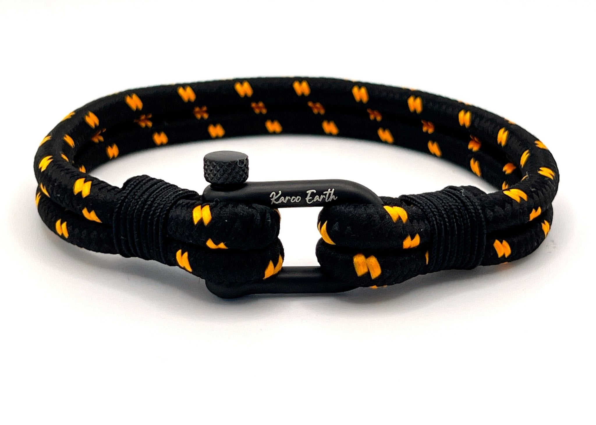 Black & Orange Rope Shackle Bracelet - Karoo Earth