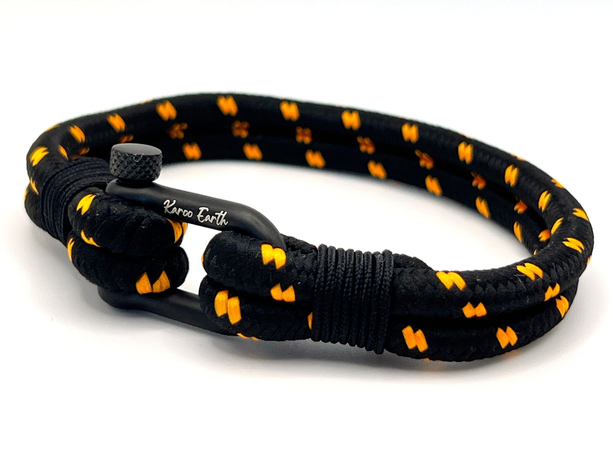 Black & Orange Rope Shackle Bracelet - Karoo Earth