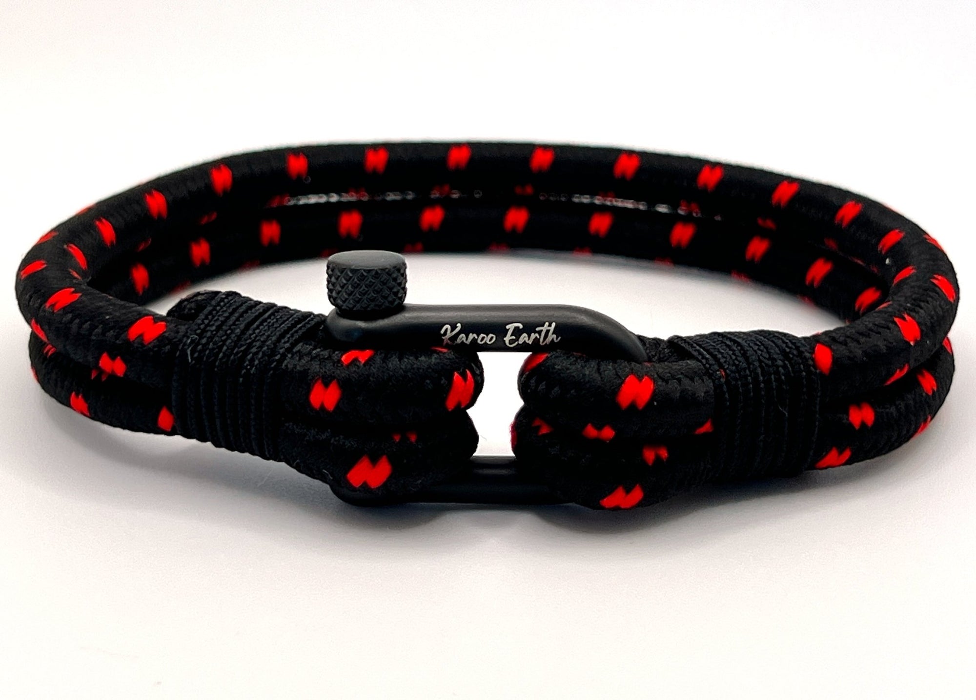 Black & Red Rope Shackle Bracelet - Karoo Earth
