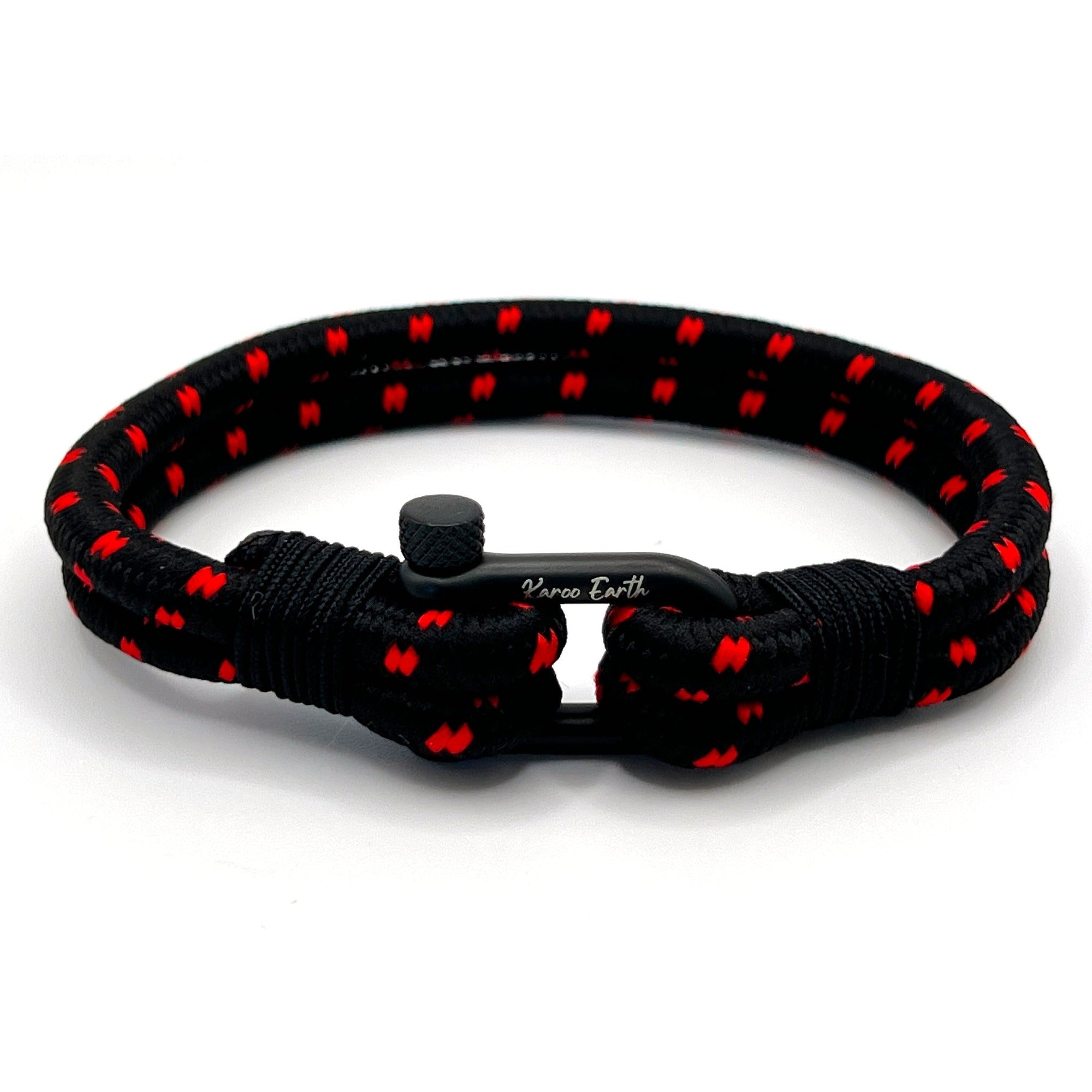 Black & Red Rope Shackle Bracelet - Karoo Earth