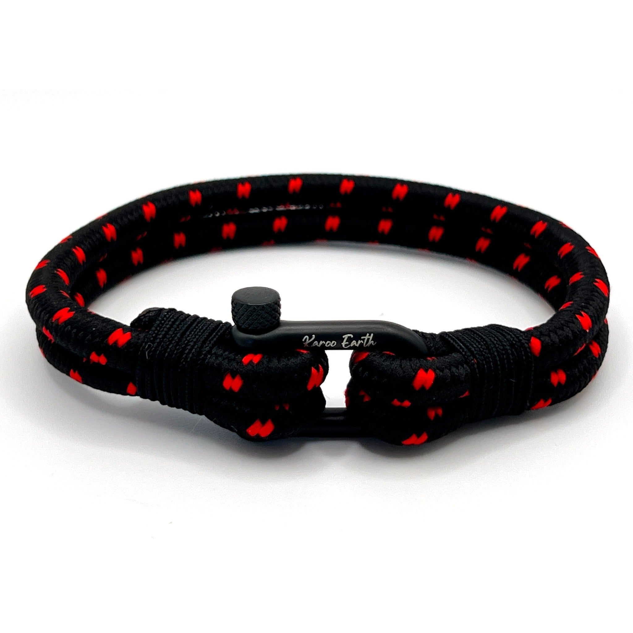 Black & Red Rope Shackle Bracelet - Karoo Earth