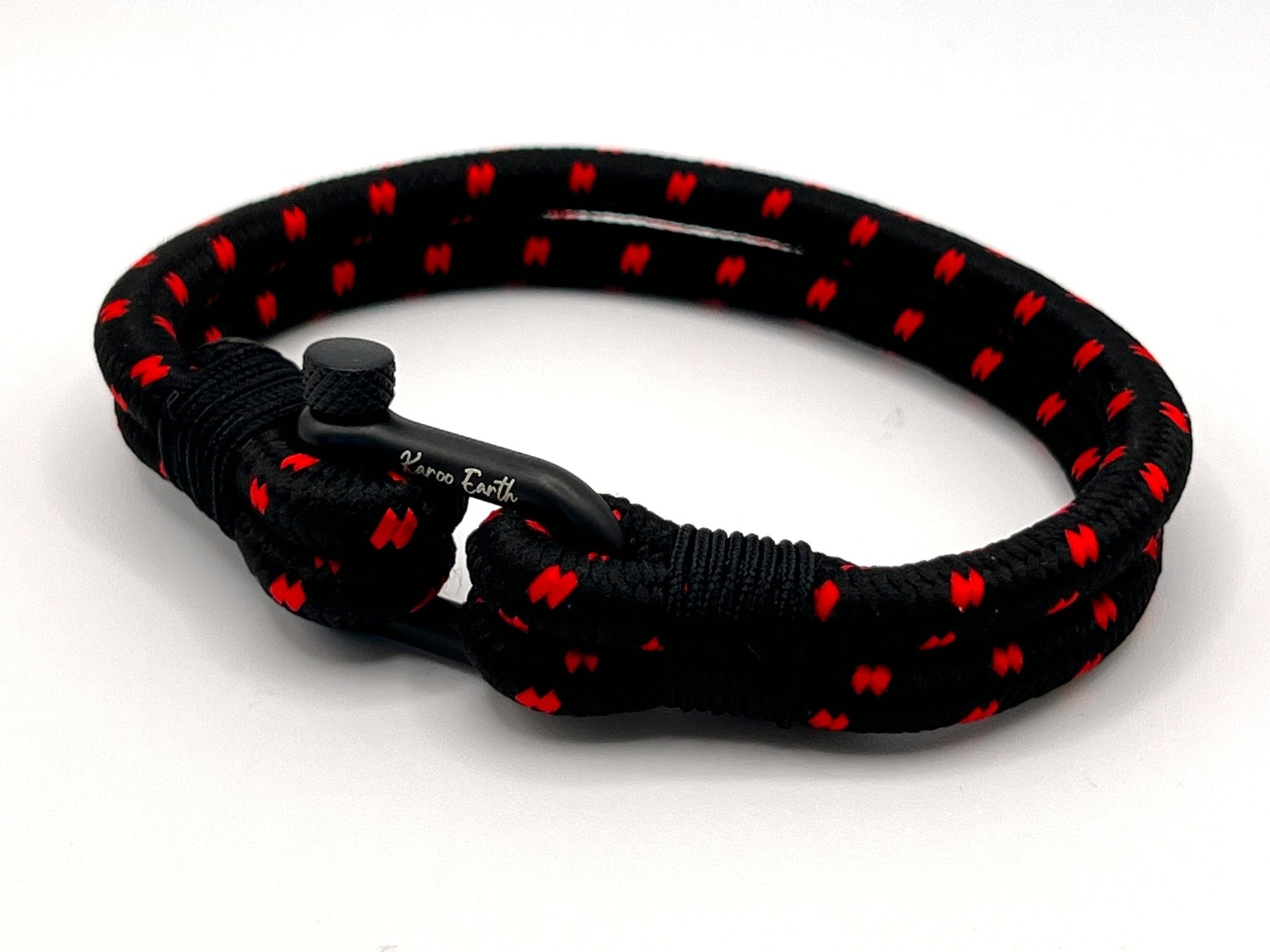 Black & Red Rope Shackle Bracelet - Karoo Earth