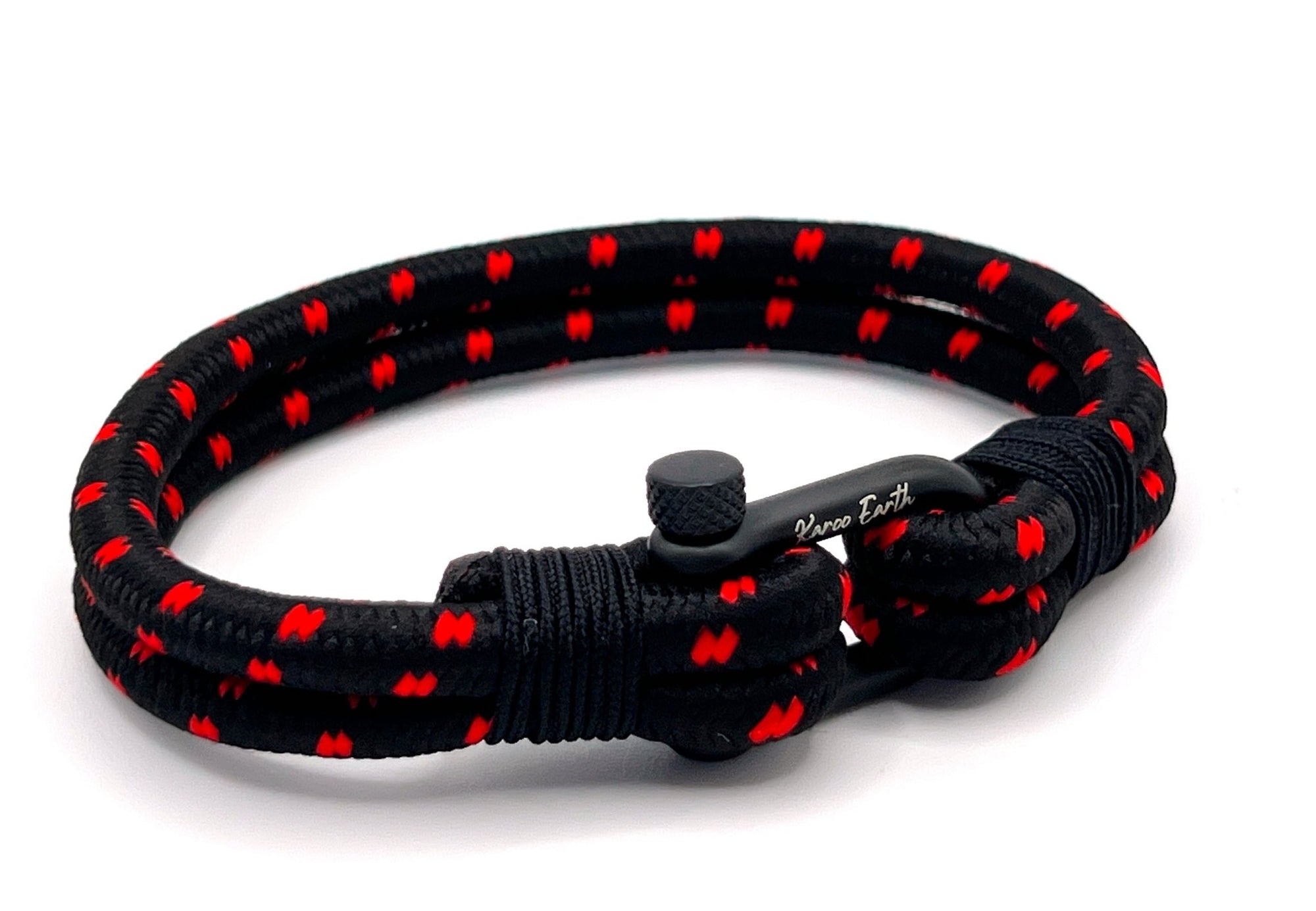 Black & Red Rope Shackle Bracelet - Karoo Earth