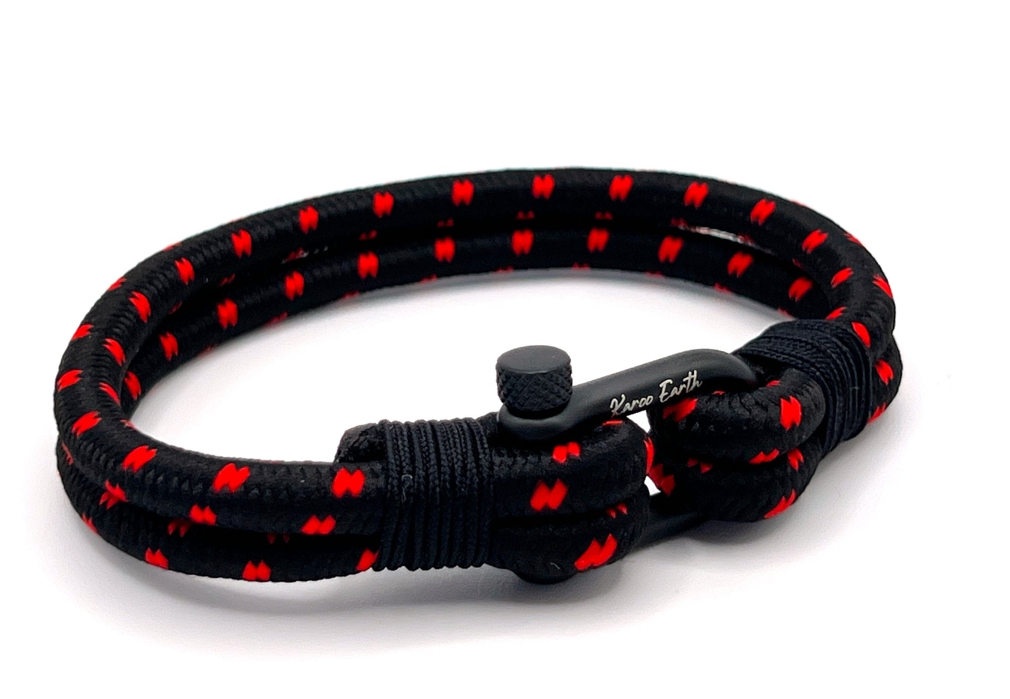 Black & Red Rope Shackle Bracelet - Karoo Earth