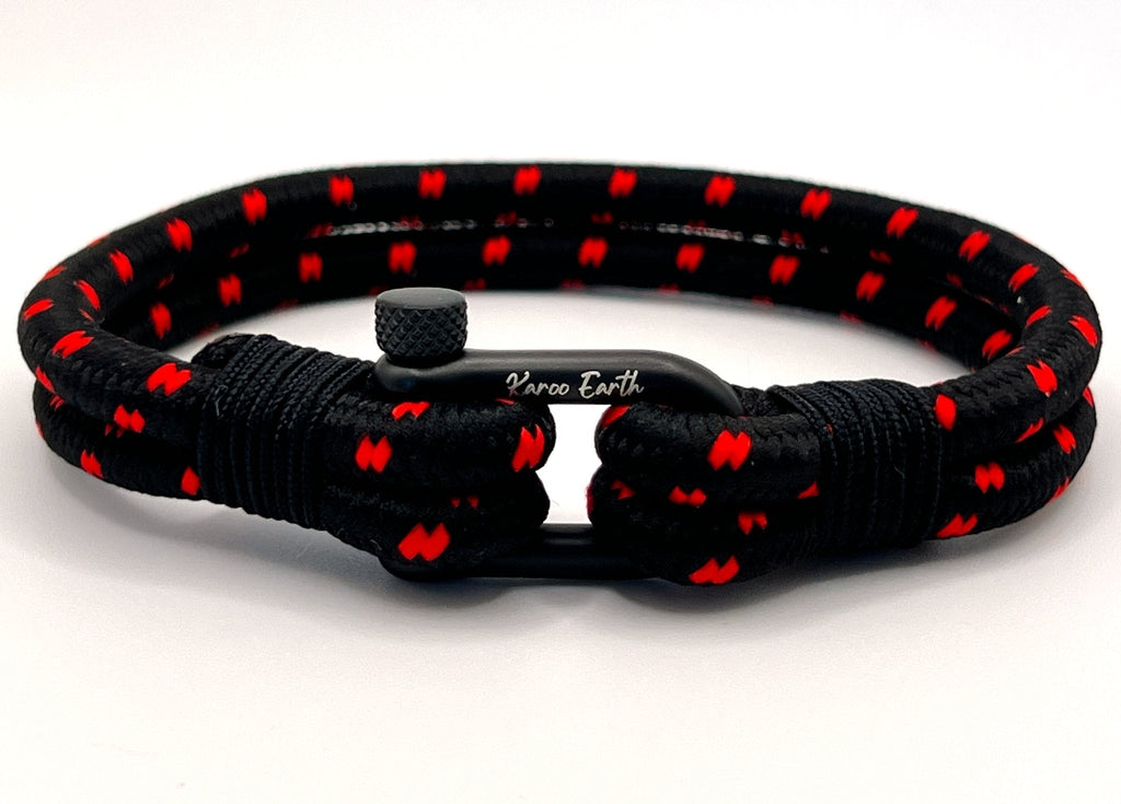 Black & Red Shackle Bracelet - Karoo Earth