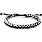 Black Rope Weave Franco Chain Bracelet - Karoo Earth