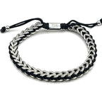 Black Rope Weave Franco Chain Bracelet - Karoo Earth