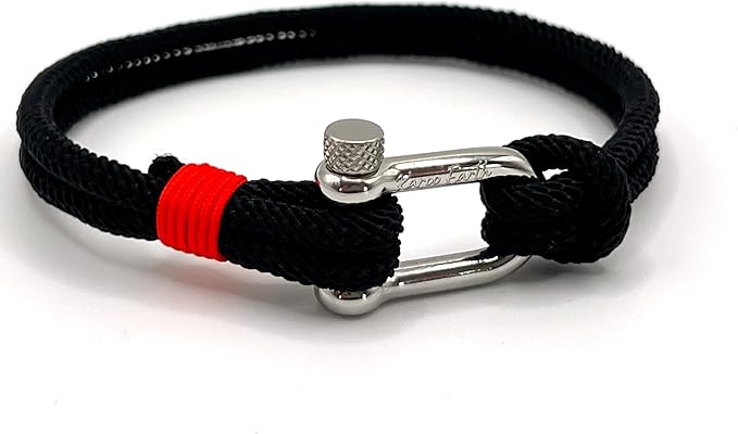 Black Stainless Steel Nautical Sailing Rope Shackle Bracelet - Karoo Earth