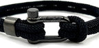 Black Stainless Steel Nautical Sailing Rope Shackle Bracelet - Karoo Earth