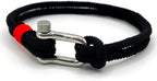 Black Stainless Steel Nautical Sailing Rope Shackle Bracelet - Karoo Earth