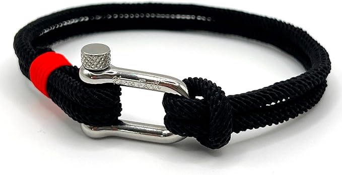 Black Stainless Steel Nautical Sailing Rope Shackle Bracelet - Karoo Earth